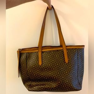 Genuine leather Fossil shoulder tote bag
